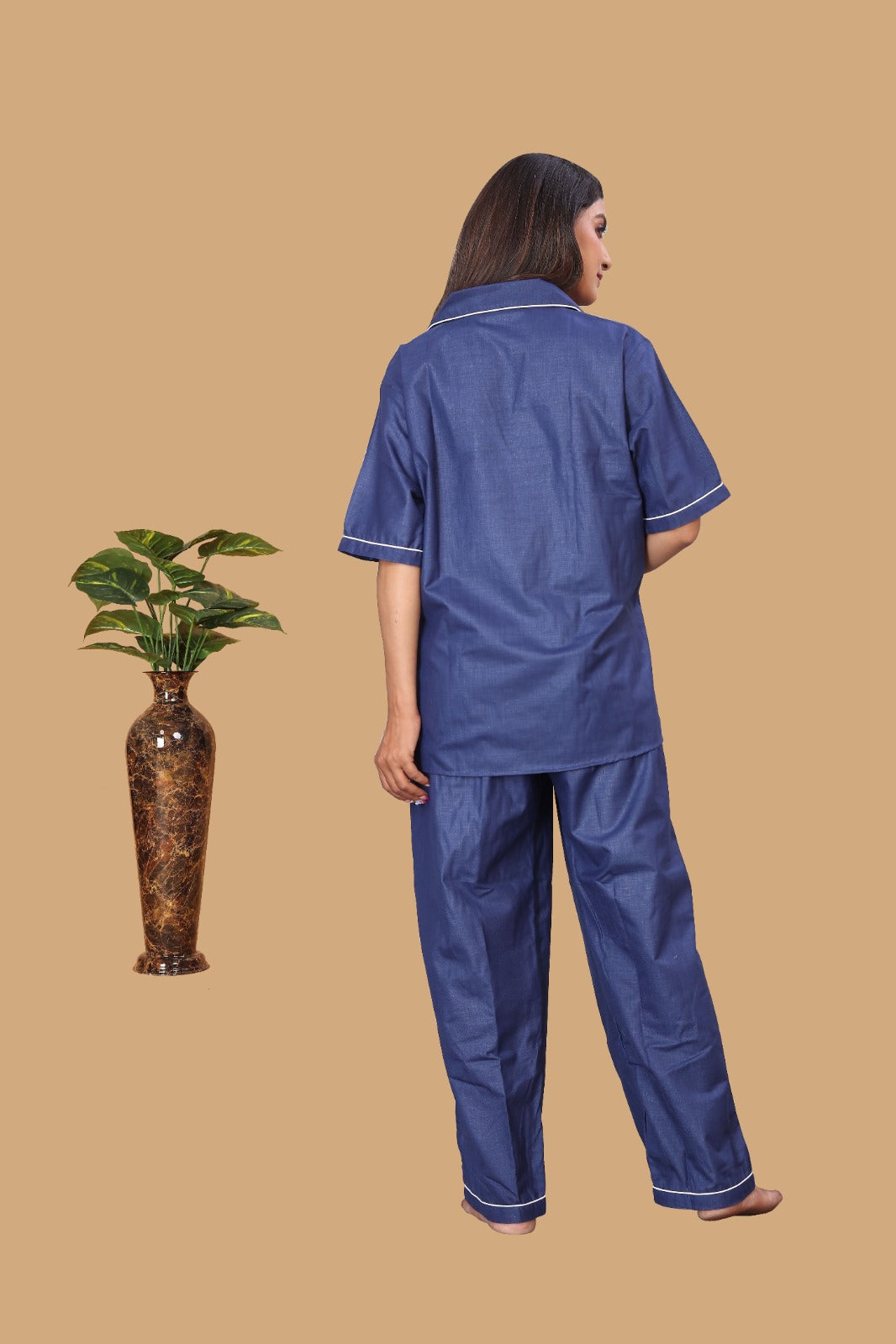 BLUE PLAIN NIGHT SUITE