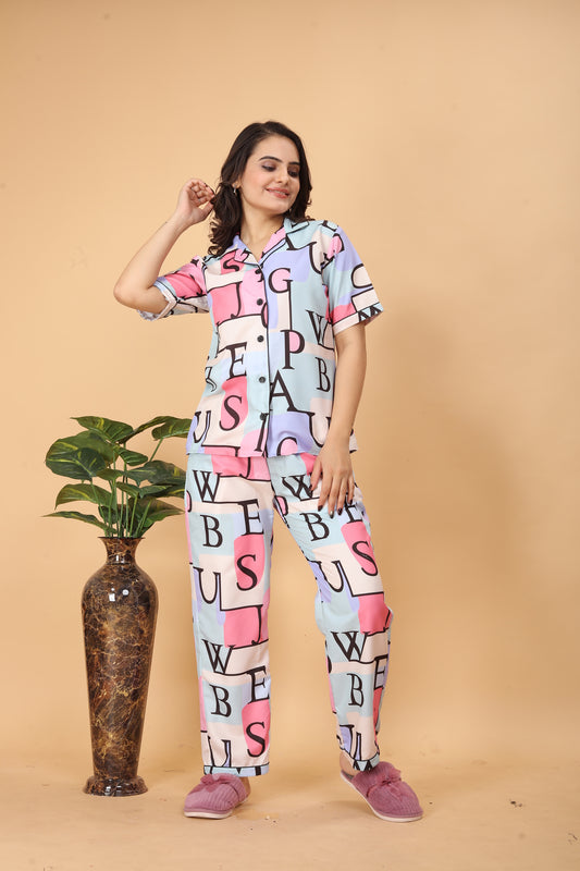 LETTERS PRINT NIGHT SUITE