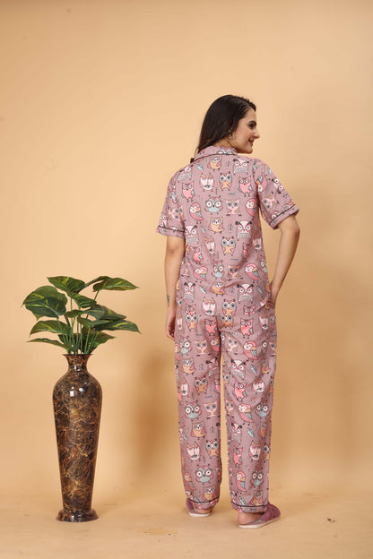 OWL PRINT NIGHT SUITE