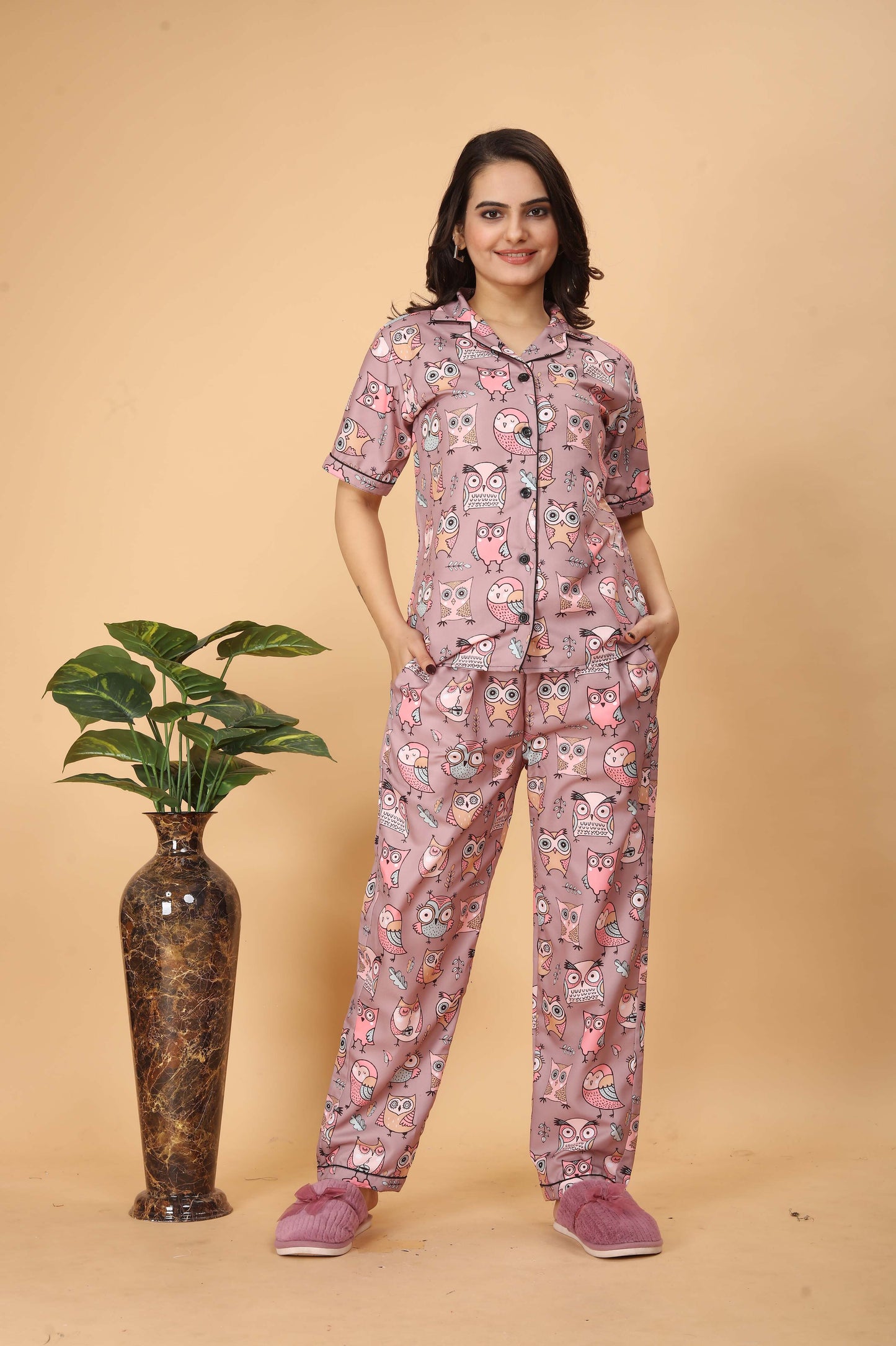 OWL PRINT NIGHT SUITE