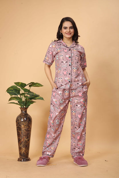 OWL PRINT NIGHT SUITE