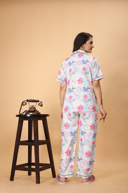 FLOWER PRINTED NIGHT SUITE