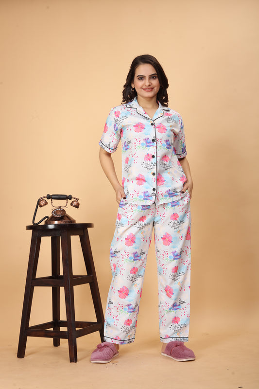 FLOWER PRINTED NIGHT SUITE