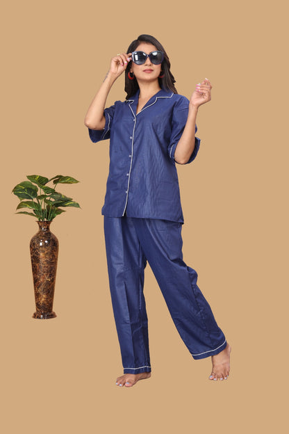 BLUE PLAIN NIGHT SUITE