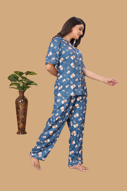 COFFEE PRINTED NIGHT SUITE