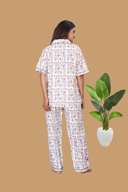 MULTICOLOR FLAMINGO PRINT NIGHT SUITE