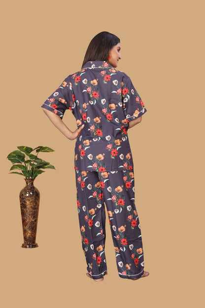 BLACK FLORAL NIGHT SUITE